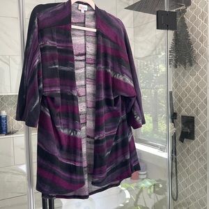 Lularoe Women’s M (fits Large / Extra Large) purple and black Cardigan